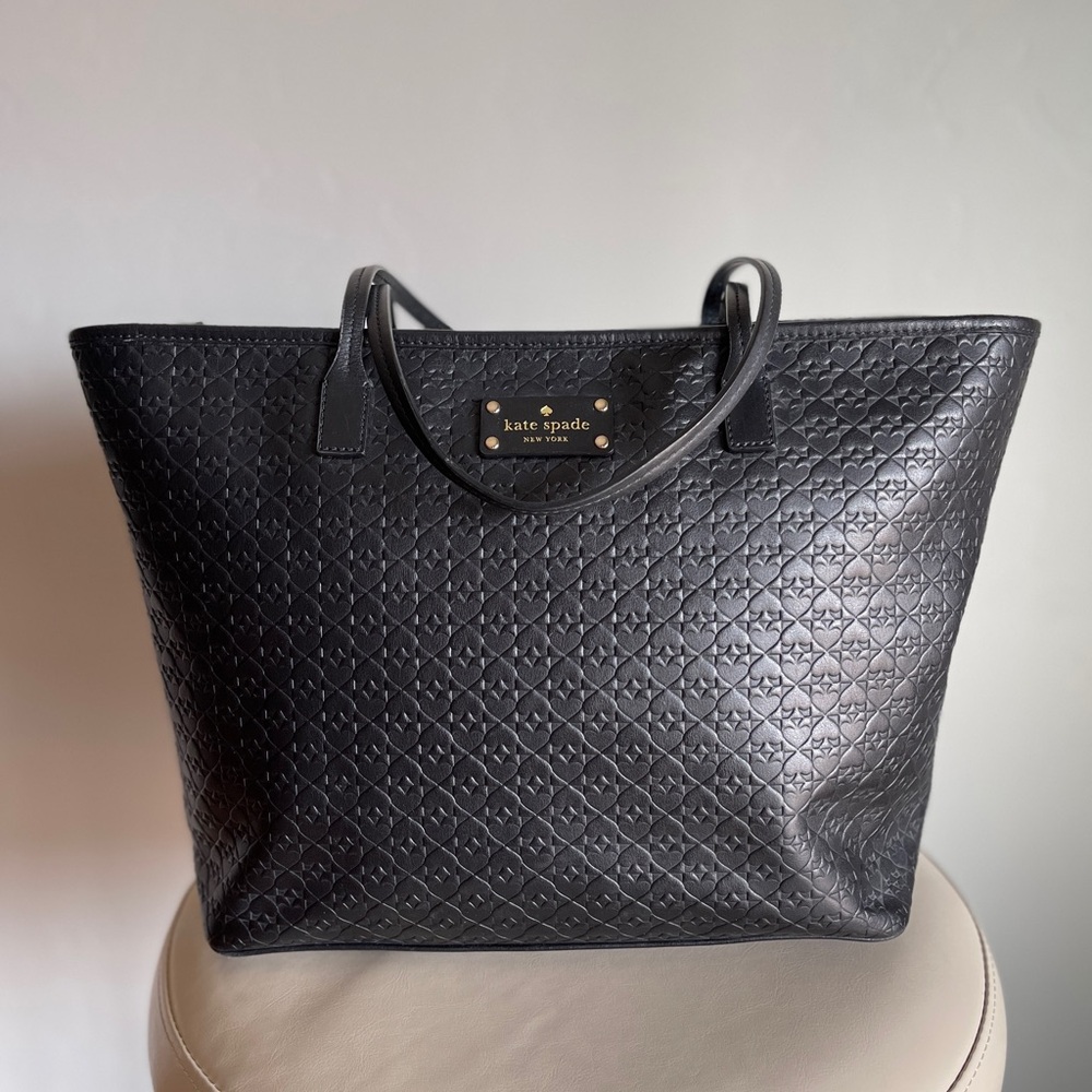 Kate Spade Leather Tote, Black - Penn Place Embossed Margareta